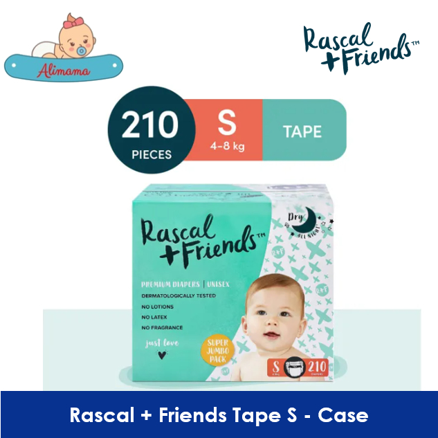 Rascal + Friends Tape Diapers S - Case (3 Packs)