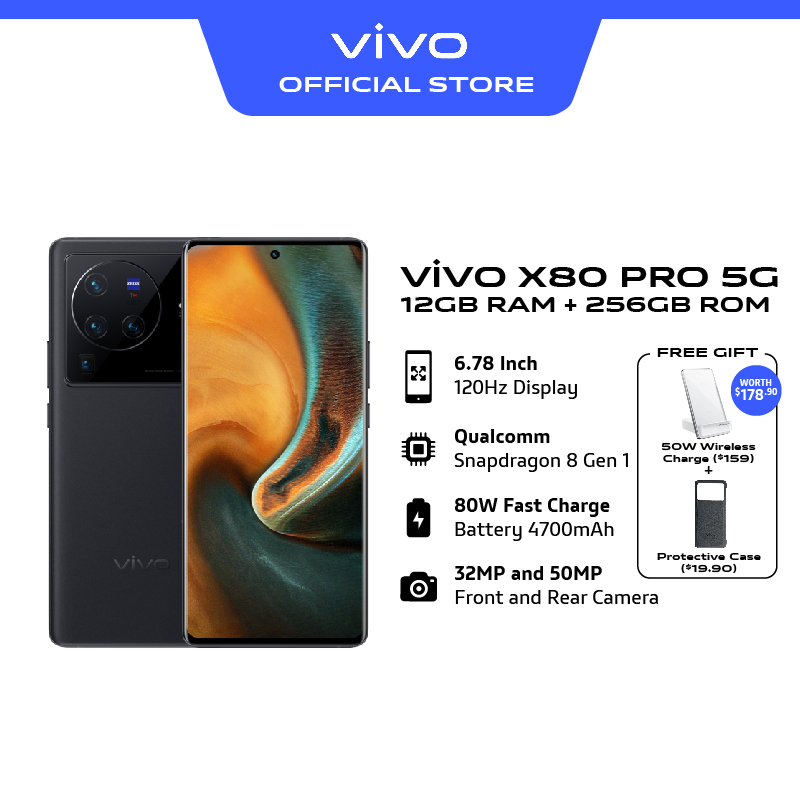 vivo X80 Pro 5G [12GB+4GB/256GB] ZEISS Optics | ZEISS T Coating