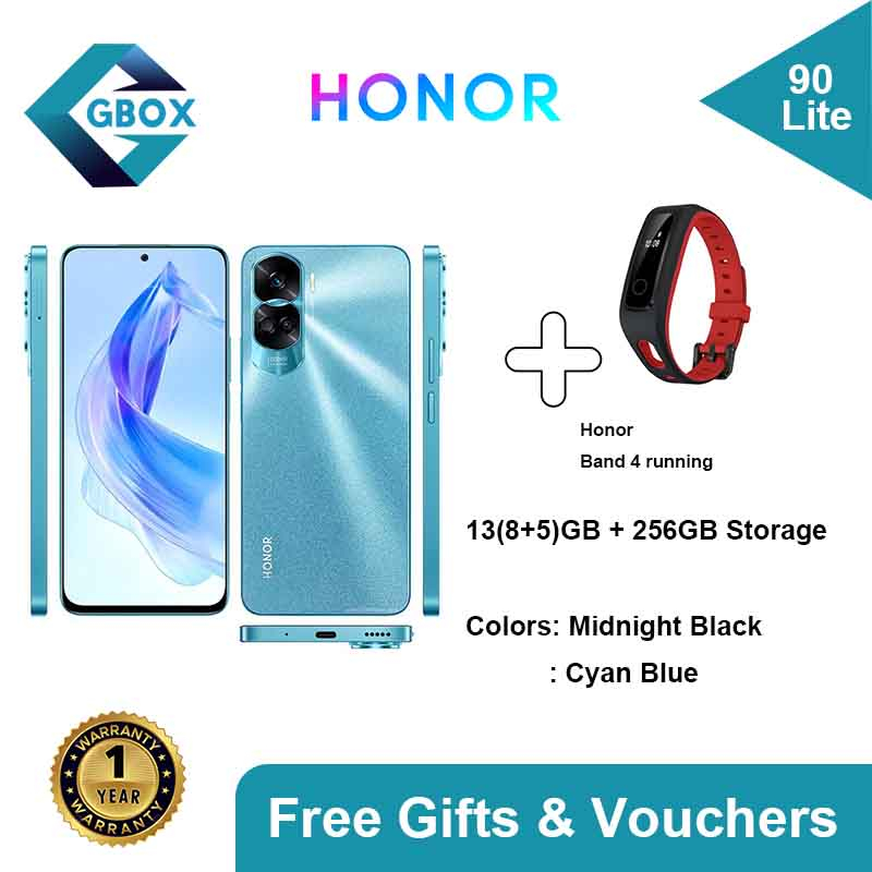 NEW HONOR 90 Lite 5G 8GB+256GB Dual SIM Unlocked Android Mobile Phone -  BLACK