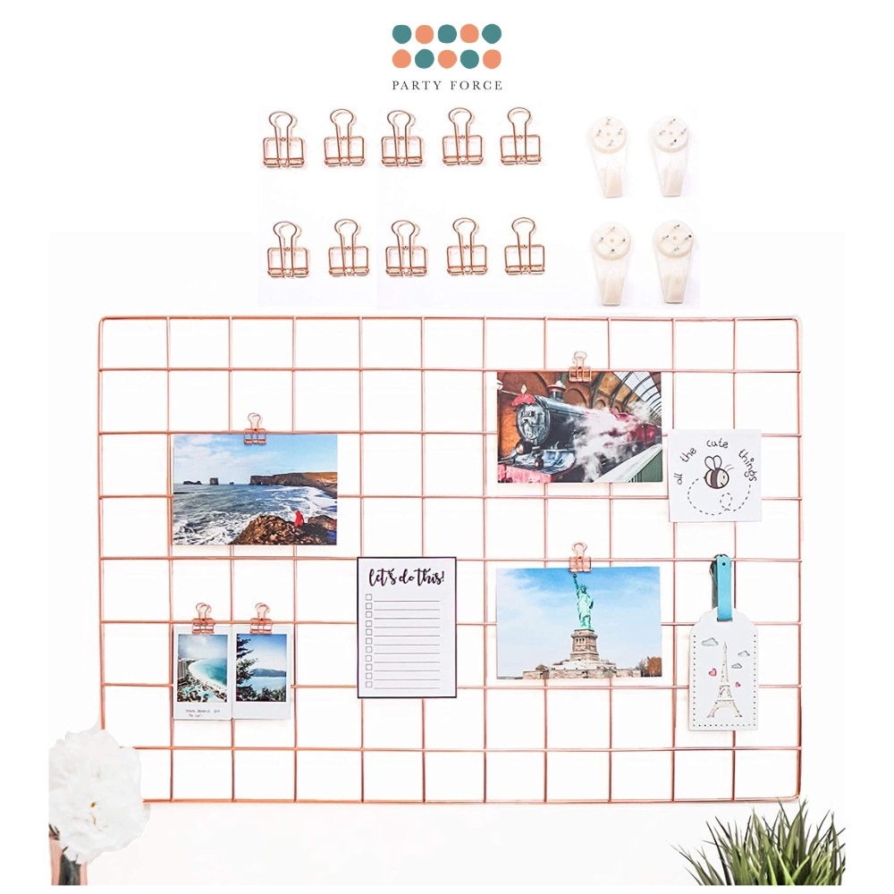 [SG Seller] – Rose Gold Metal grid for photo wall decoration