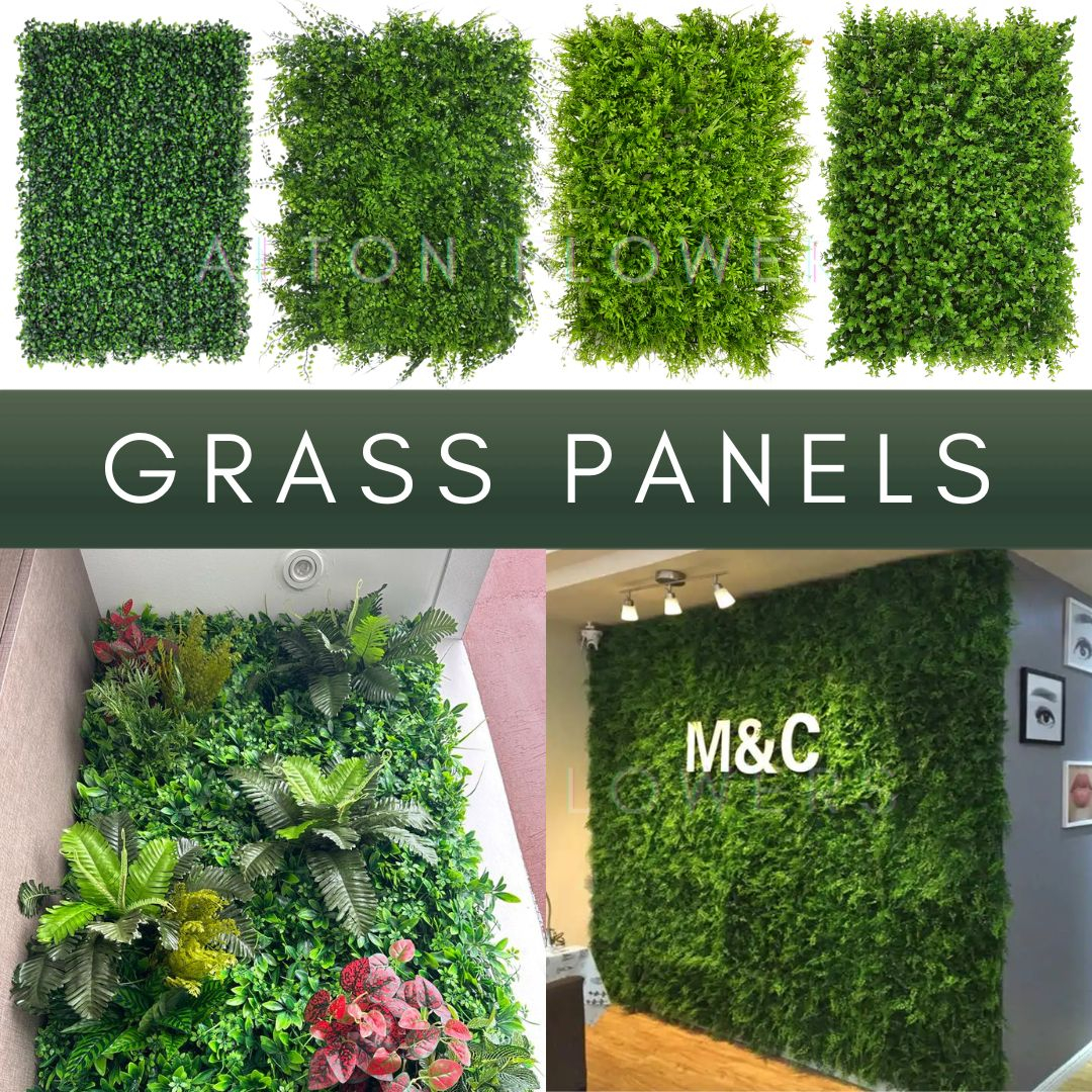 (Local Ready Stock) Artificial Greenery Panel Wall Carpet Grass Plant Backdrop Hanging Scenery Hedge Boxwood Aplant445