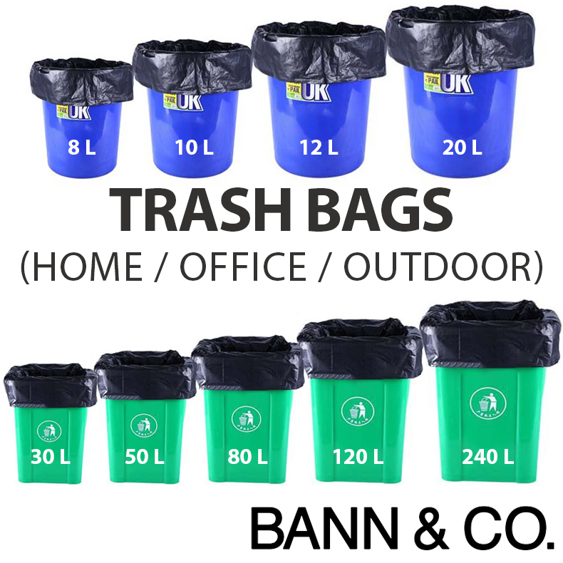 Trash Bags for Home / Office / Outdoor Rubbish Bin (Big, Small ...