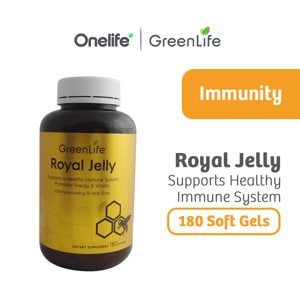 GreenLife Royal Jelly 1000mg (12mg of 10HAD) 180 Softgels Supports