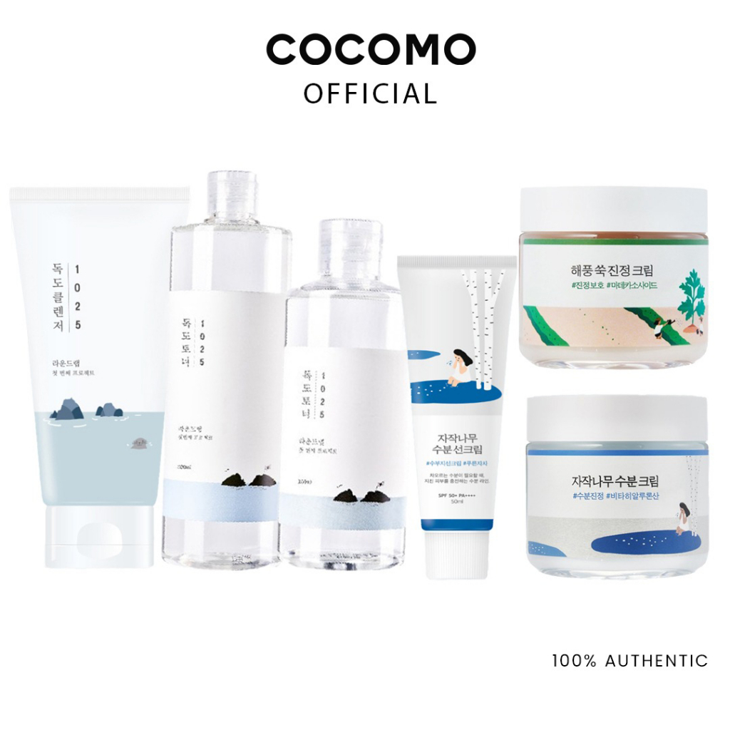 (ROUND LAB) Skincare Line (Dokdo Cleanser/ Dokdo Toner/ Birch Cream/ Mugwort Cream/ Birch