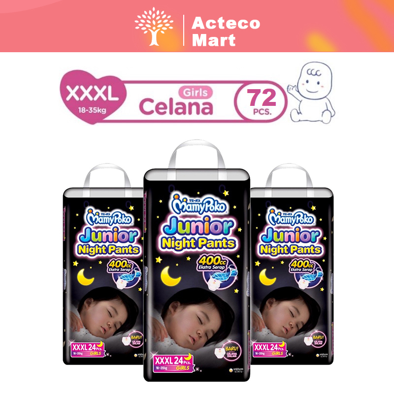 [Bundle of 3] Mamy Poko Diaper Junior Night Pants Girl XXXL 24s（1835kg