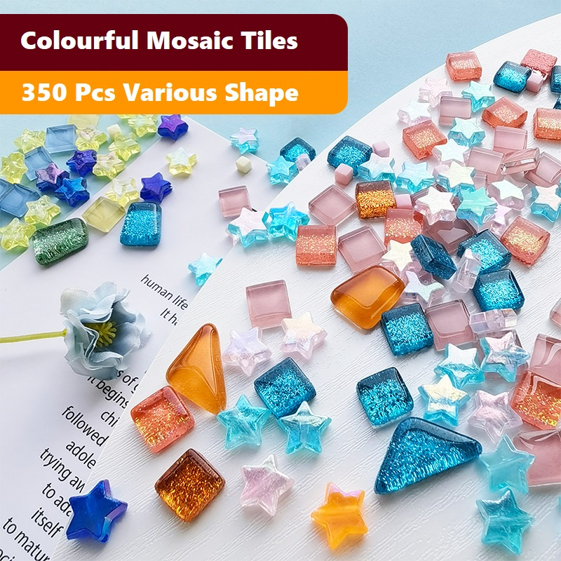 350 Pcs Colourful DIY Mosaic Tiles Various Shape | Shopee Singapore