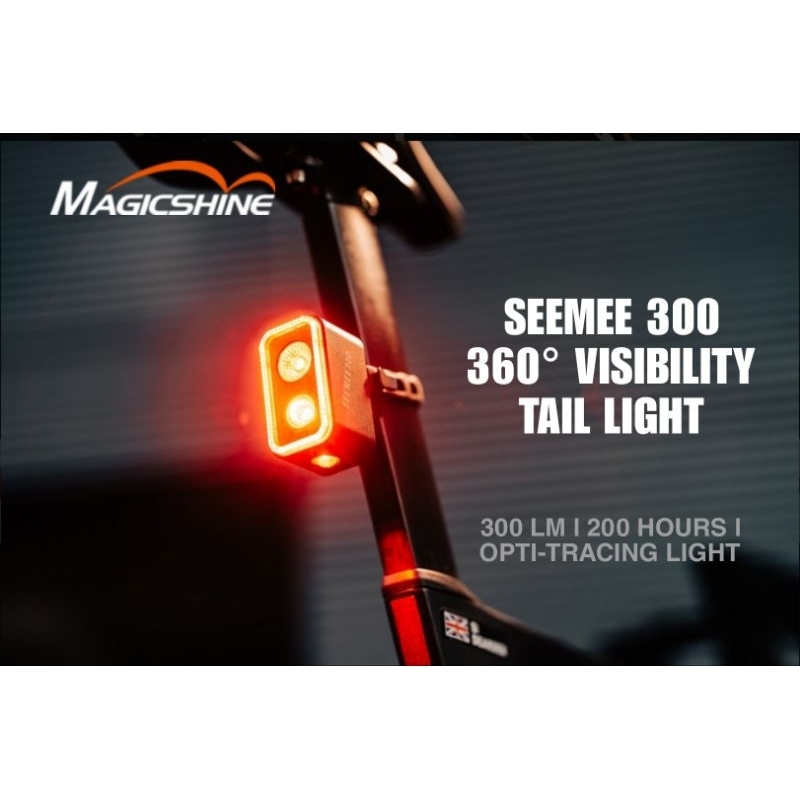 Magicshine SEEMEE 300 Bike Taillight - 300 Lumen, Smart Brake Sensor, 5 Modes, USB-C Rechargeable, IPX6 Waterproof
