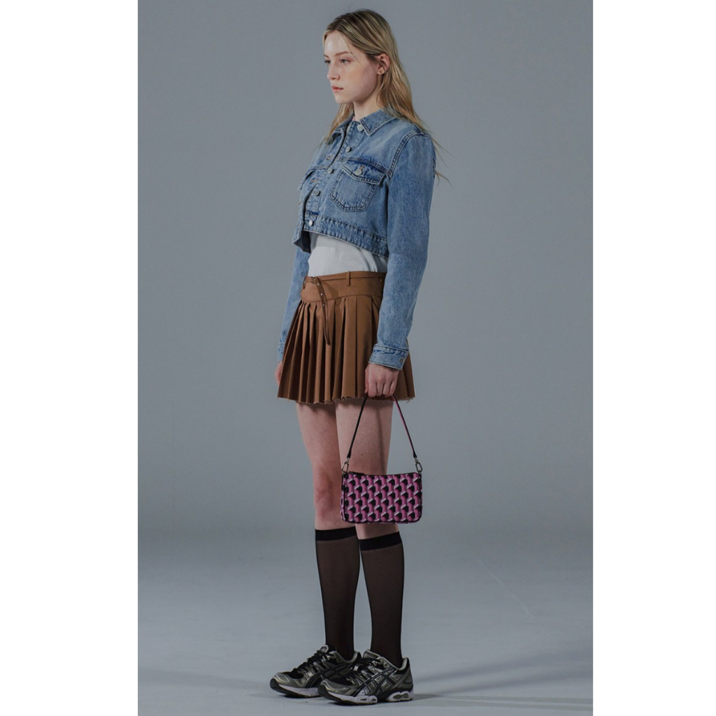 ROSA.K Monogram Petit Shoulder Bag SS Pink Black Lissle Bag
