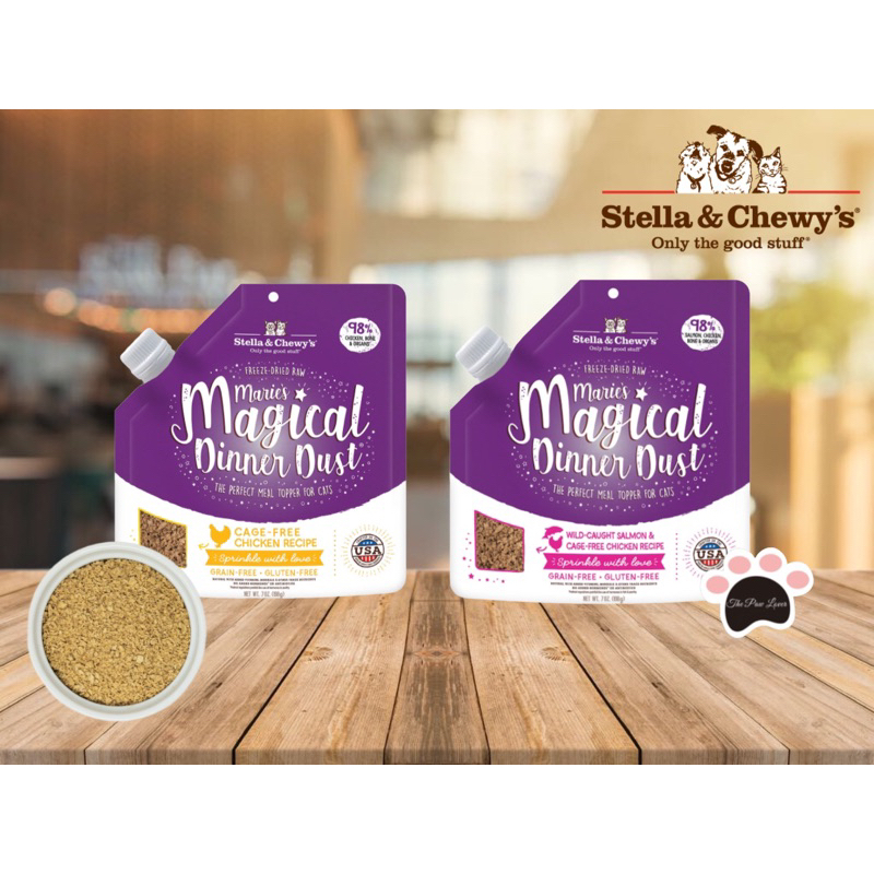 Stella & Chewy's Marie's Magical Dinner Dust Salmon & Chicken Freeze-Dried  Cat Food Topper 7oz, Pet Supplies, Pet Food on Carousell