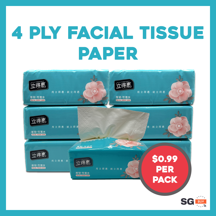 [SG Seller] Large 4 Ply Facial Tissue Facial Tissue Paper Facial Tissue Towel Tissue Wipes