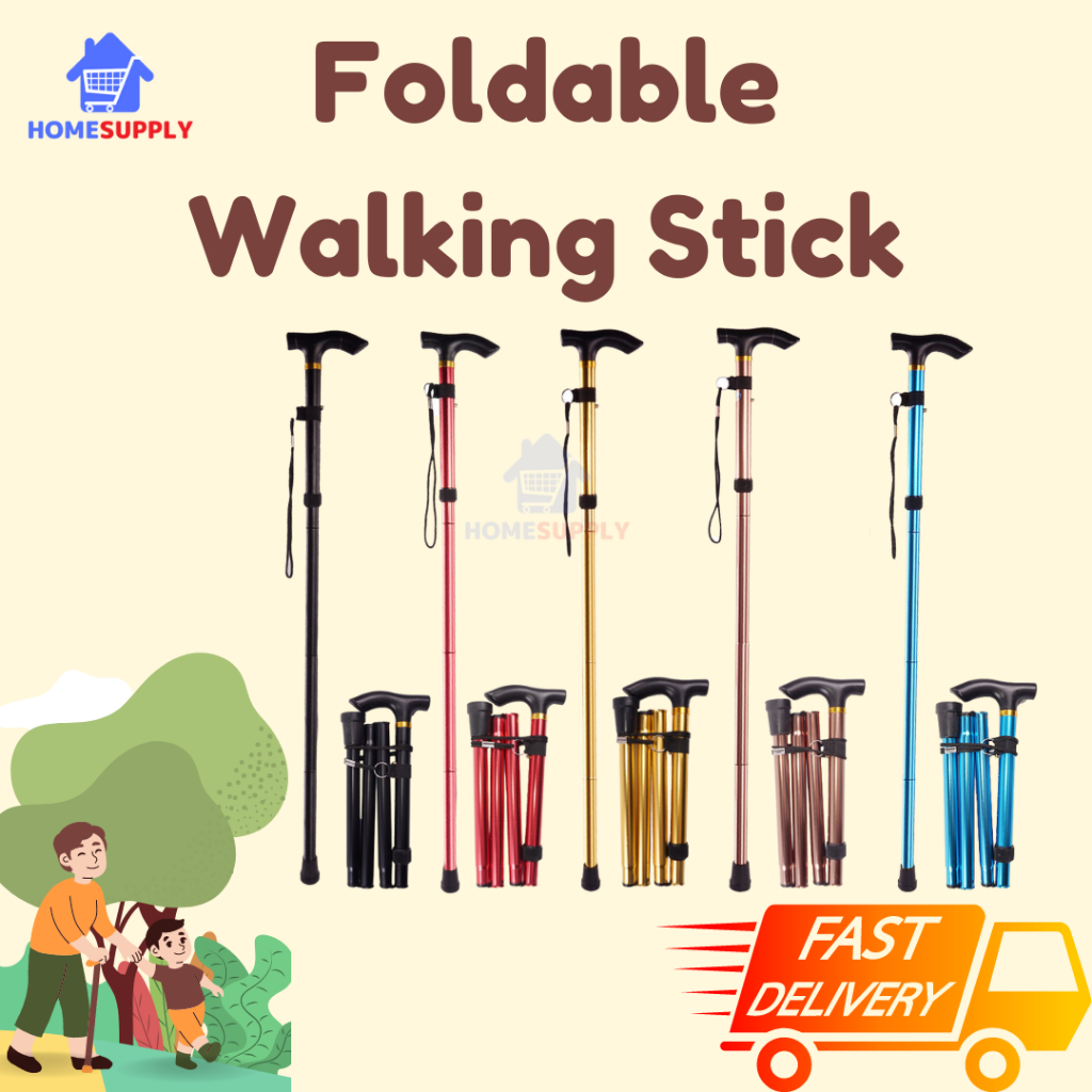 Foldable Walking Stick for Elderly Hiking Stick Shopee Singapore