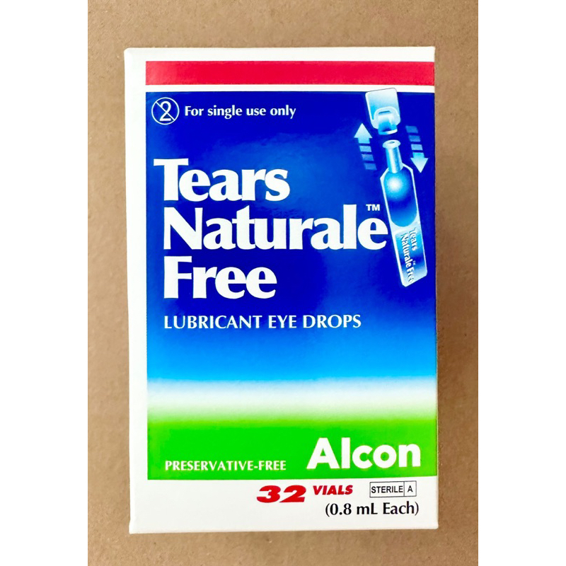 Alcon Tears Naturale Free. Lubricant Eye Drops. 0.8ml x32 Vials. Expiry ...