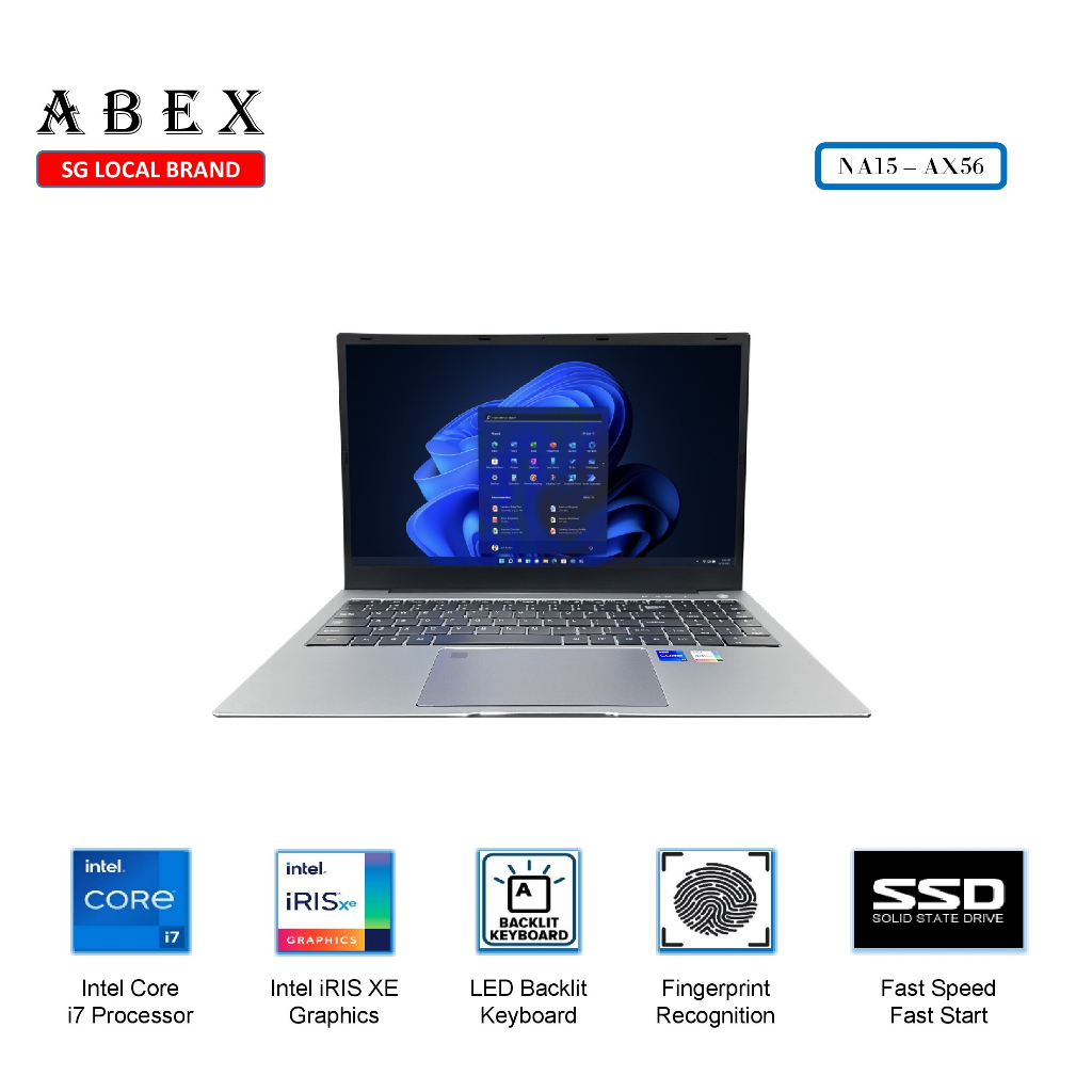 ABEX 15 inch i7 Laptop / SG Local Brand / 1 Year Warranty Shopee
