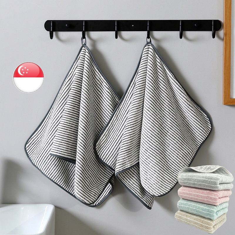 SG Stock Bamboo Charcoal Fiber Towel Antibacterial Cloth Quick Dry