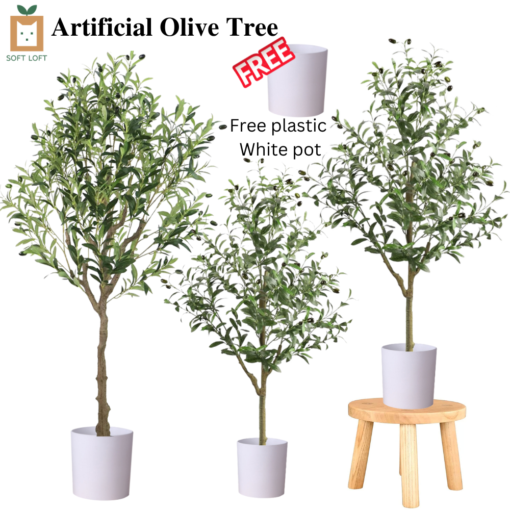 Artificial Olive Tree Plant Fake Plant with White Pot Home Office Event