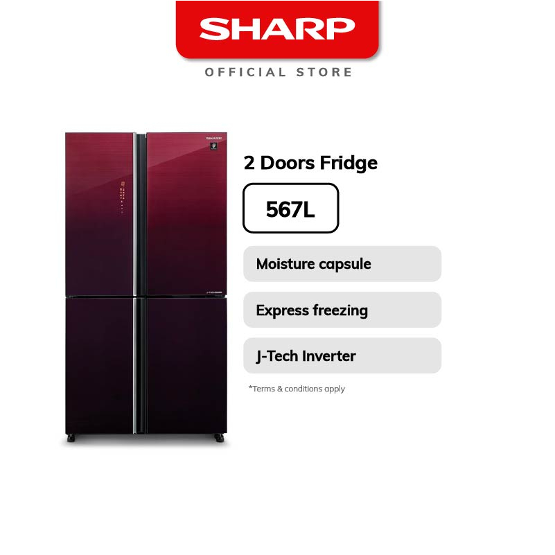 Sharp 4 Doors 567l Inverter Refrigerator Sj Vx57pg Bksj Vx57pg Dm