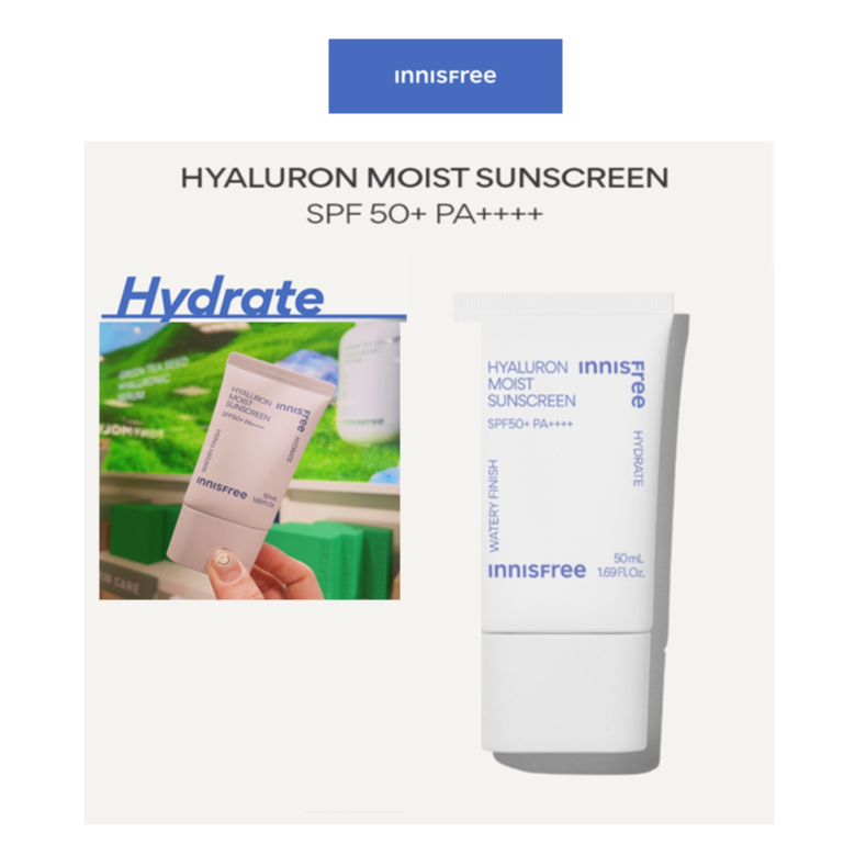 [innisfree] Hyaluron Moist Sunscreen SPF50+ PA++++(2023AD) | Shopee ...