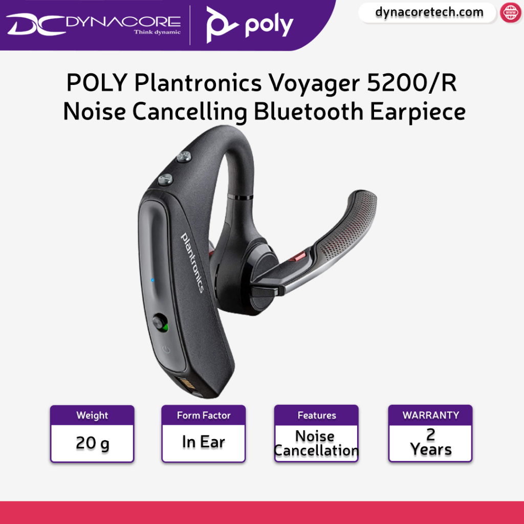 POLY Plantronics Voyager 5200/R Noise Cancelling Bluetooth Earpiece