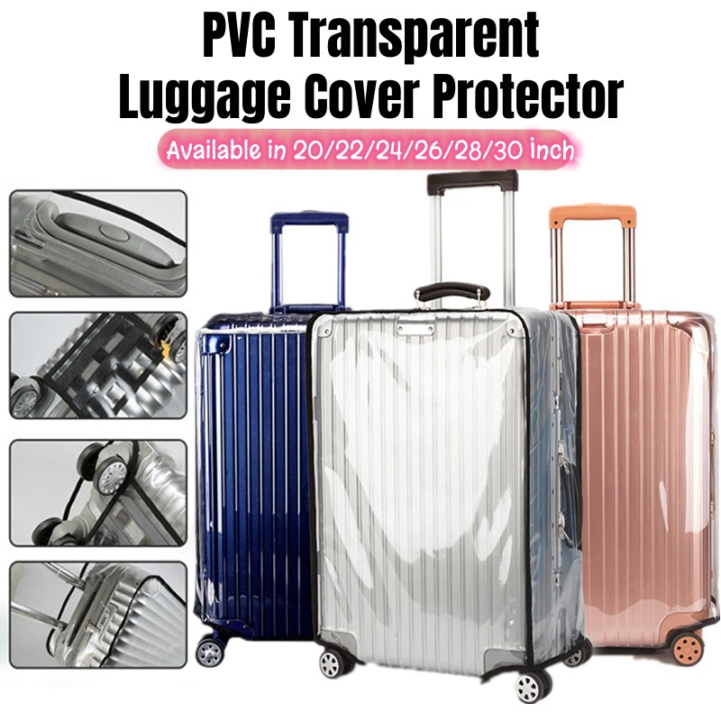 Transparent Waterproof PVC Luggage Cover Protector 20/22/24/26/28/30 ...