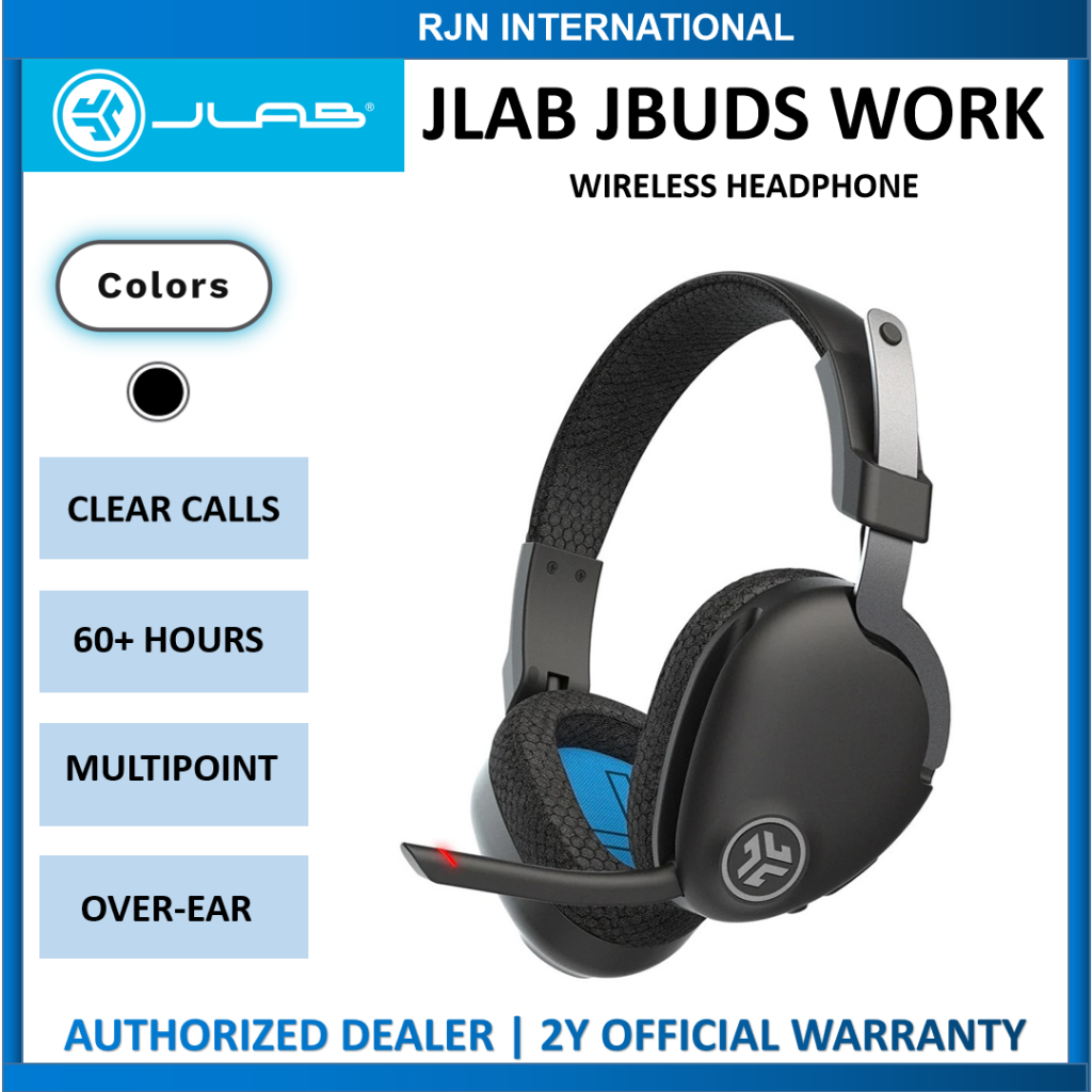 JLAB Jbuds Work wireless+wired headphone with 60+ hours playtime and