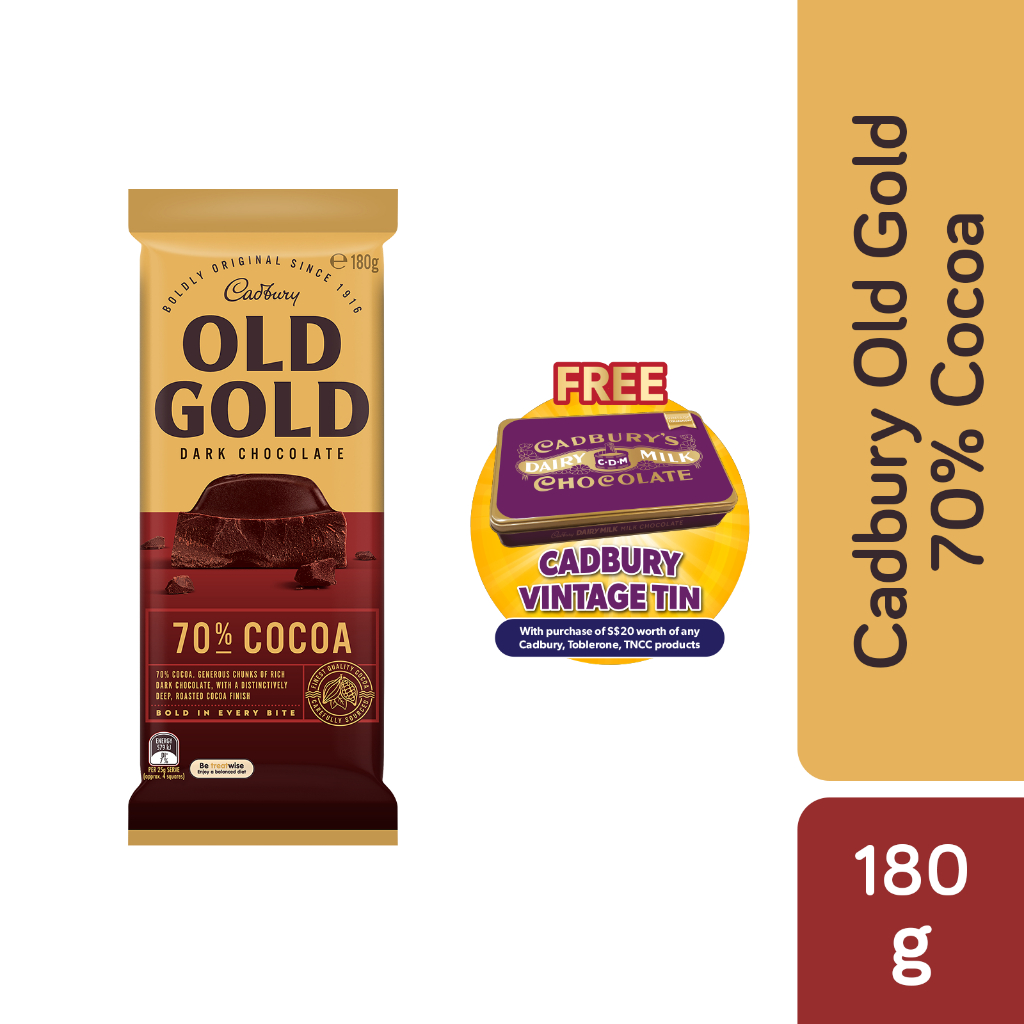 Cadbury Old Gold Dark Chocolate 70% Cocoa 180g [Australia] | Shopee ...