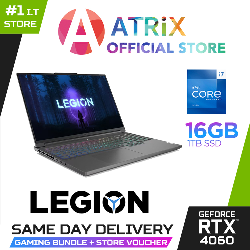 【Same Day Delivery】Lenovo LEGION S7 16IRH8 82Y3001USB | 16" 3.2K | i7-13700H | RTX 4060 | 16GB DDR5 | 1TB SSD | 2Y