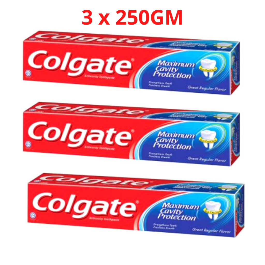 Colgate Maximum Cavity Protection Great Regular Flavor 3 x 250gm ...