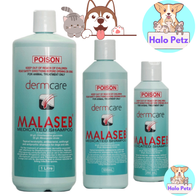 Dermcare Malaseb Medicated Shampoo 250ml/500ml/1L Suitable for both Dog