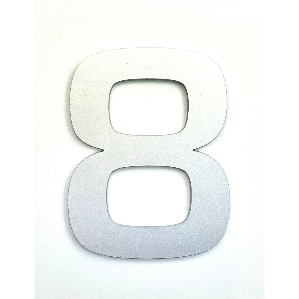 No.8 ( Number Eight ) | Silver | Large House Or Unit Numbering Acrylic ...