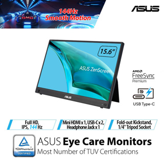 ASUS ZenScreen Touch Screen 15.6” 1080P Portable USB Monitor (MB16AHT) -  Full HD (1920 x 1080), IPS, USB Type-C, Mini-HDMI, Kickstand, Tripod