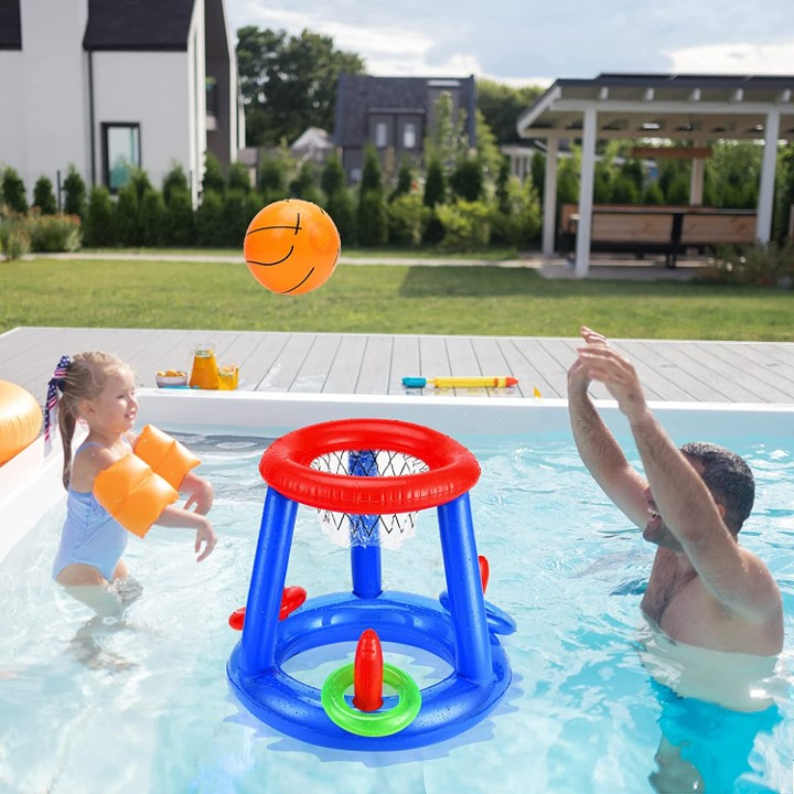 SWIMLINE Pool Basketball Hoop Floating Or Poolside Game With Real Feel