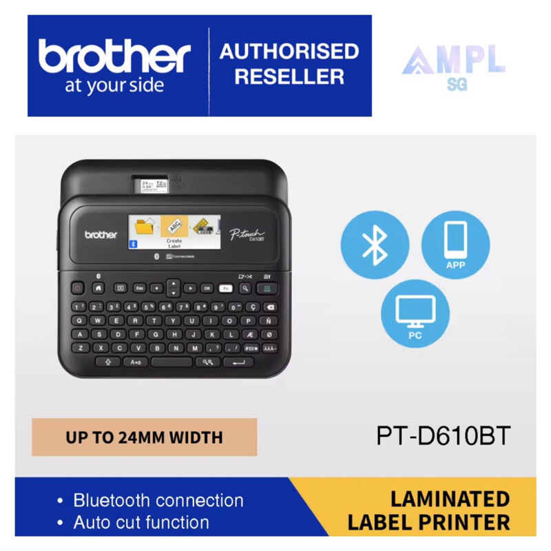 Brother PTD610BT Label Printer Desktop Bluetooth and PC Connectable