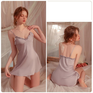 Emily☆💕Night Dress💕Sleepwear💕Comfortable💕Ice Silk Satin