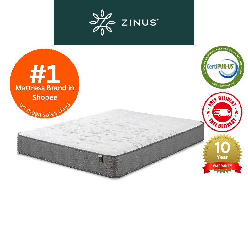 Zinus Mattress 25cm Tight Top iCoil Pocketed Spring (10") Shopee