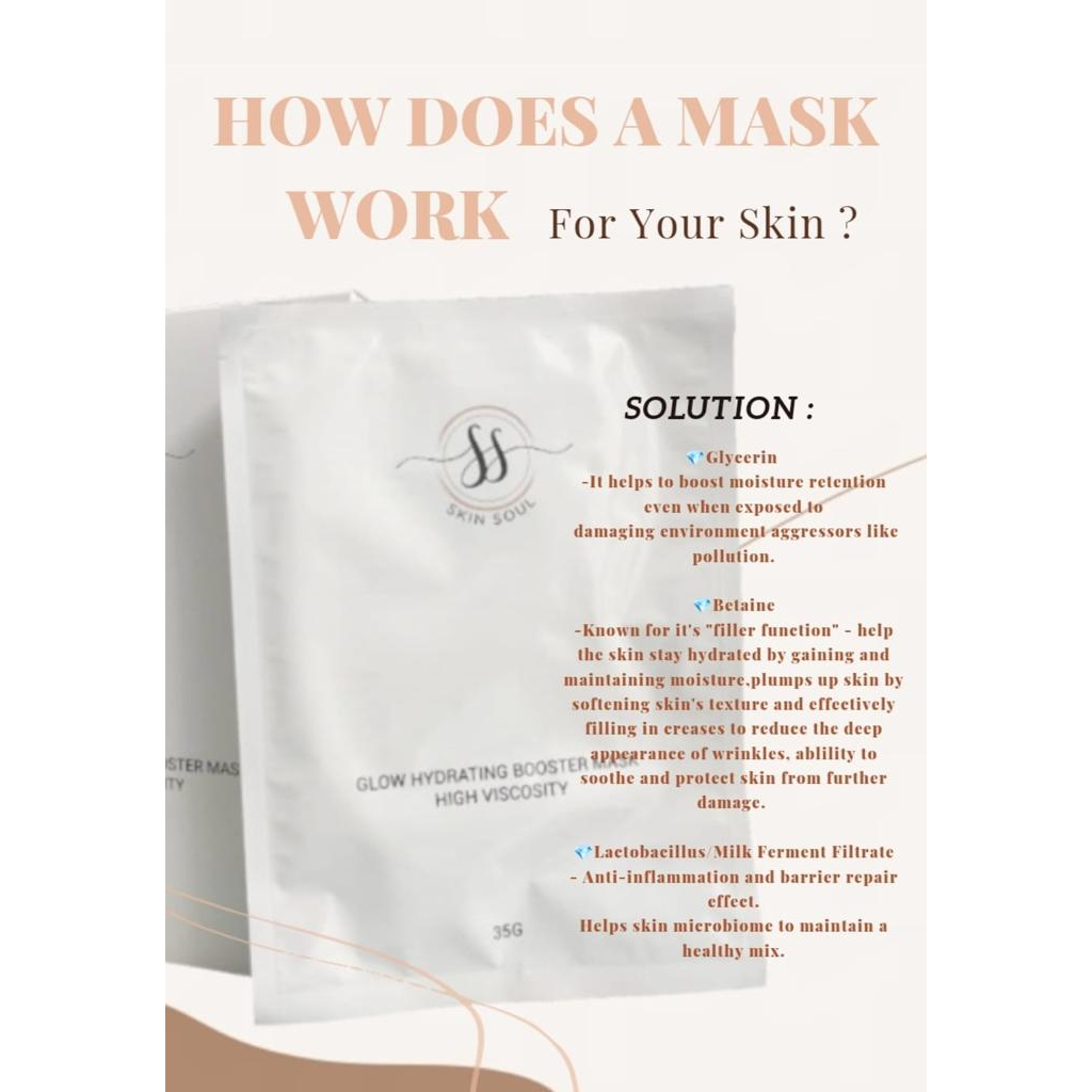 HYDRATING MASK (GLOW HYDRATING BOOSTER MASK HIGH VISCOSITY MASK ...