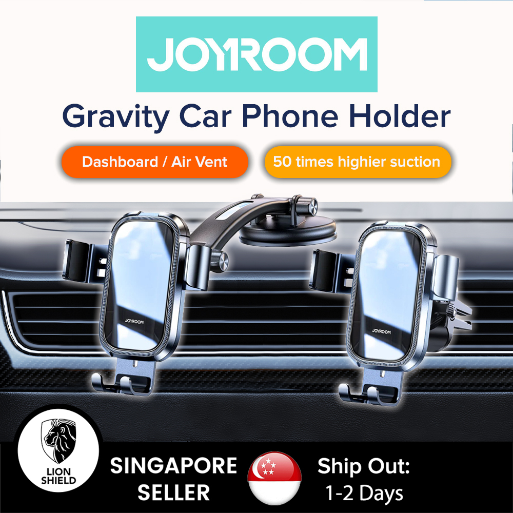 (SG) Joyroom 360° Gravity Car Phone Holder for Dashboard/Windscreen/Curved Dashboard/Air Vent