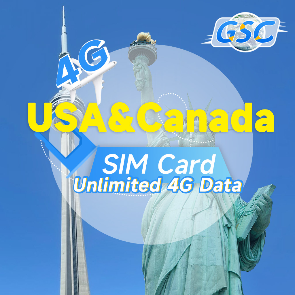 USA Canada sim card Prepaid 315 Days Support SIM Unlimited Data 4G Operator Data Roaming For