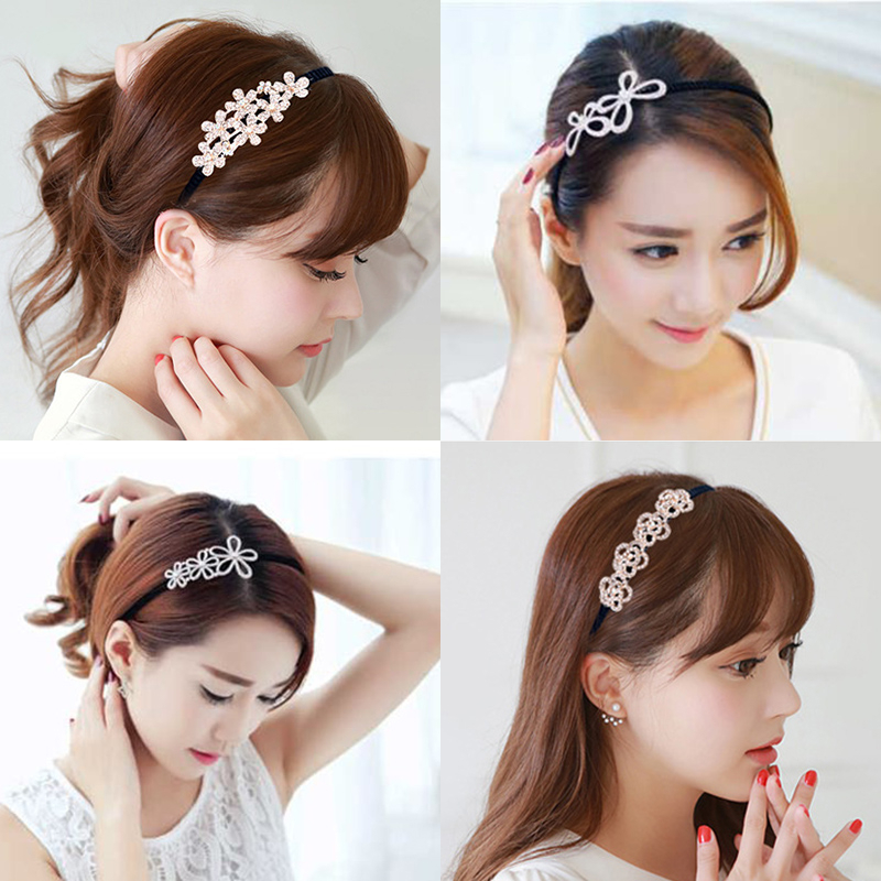 Sparkling Headband Rhinestone Blue Gem Hair Bands Hairband