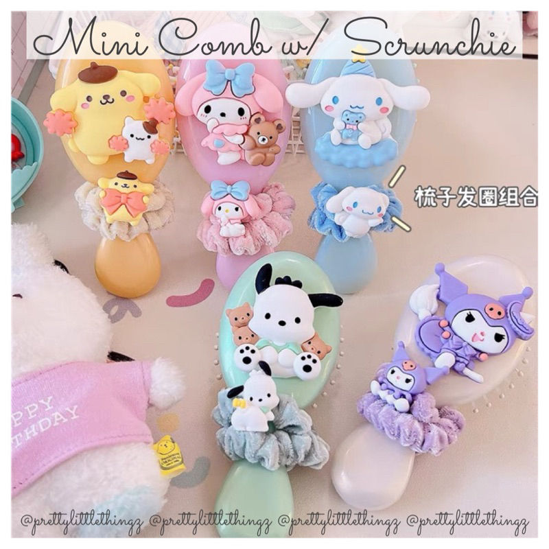 * SG READY STOCK * Mini Comb w/ Scrunchie (Melody, Pochacco ...