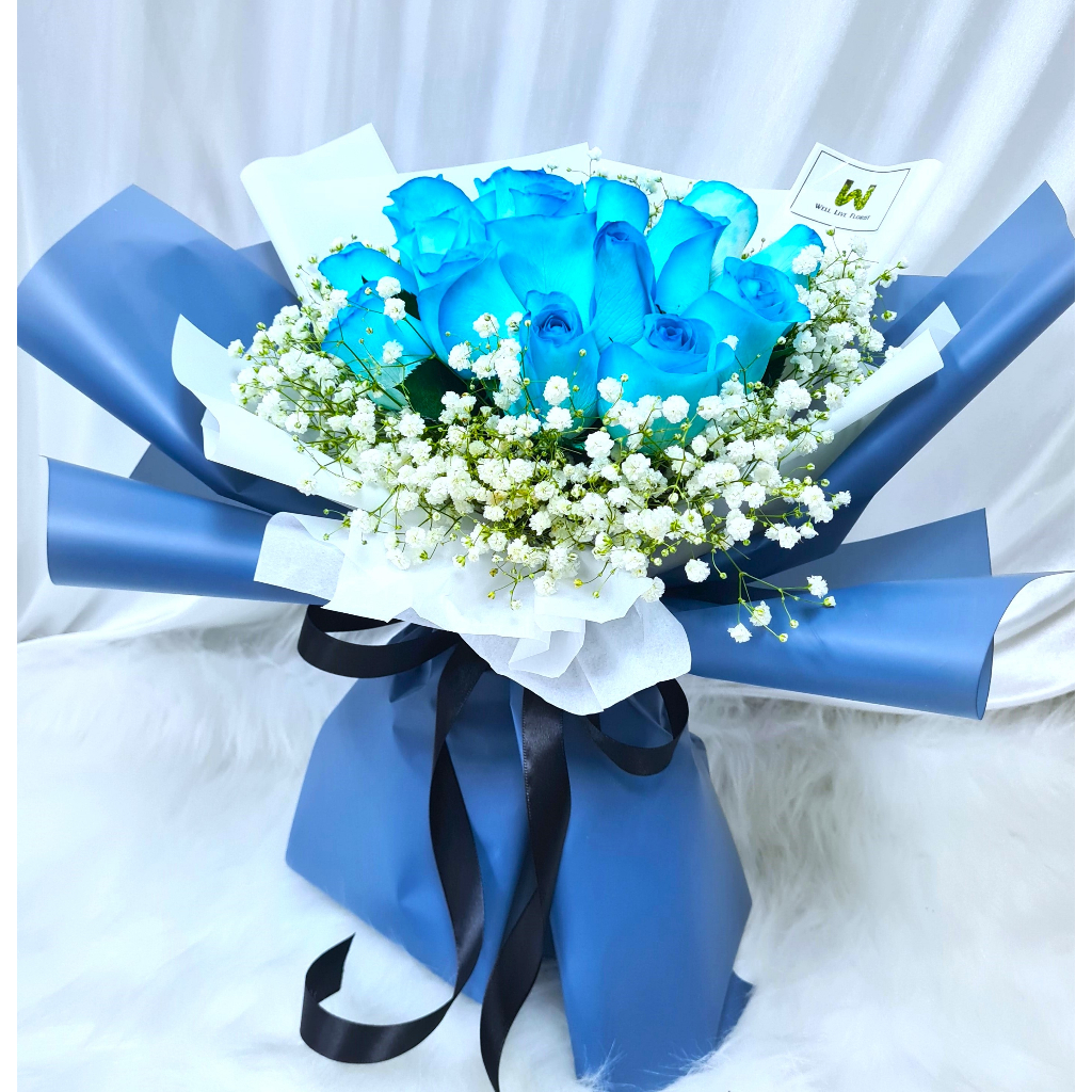 FREE DELIVERY Doris Fresh Rose Bouquet Baby Breath Flower Delivery Singapore 玫瑰花 满天星