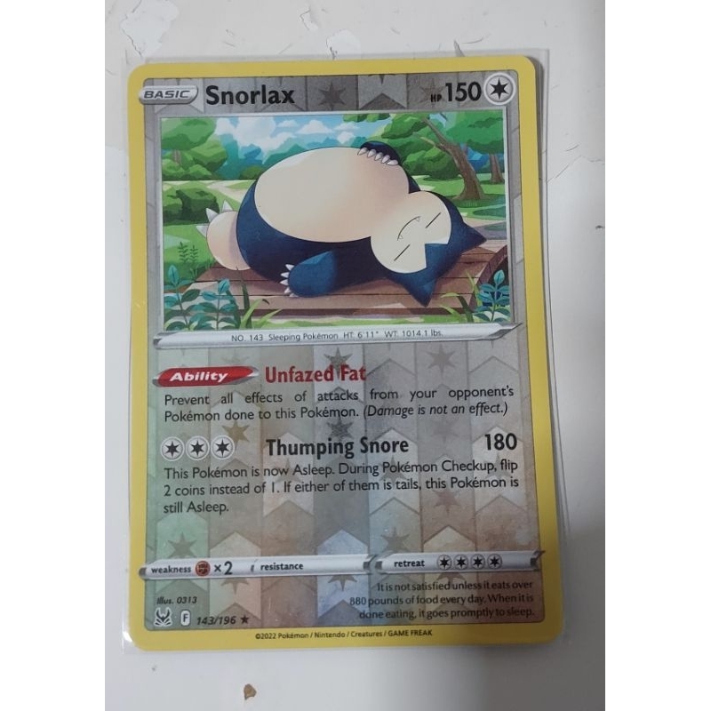 Pokemon snorlax holo and reverse holo lost origin card | Shopee Singapore