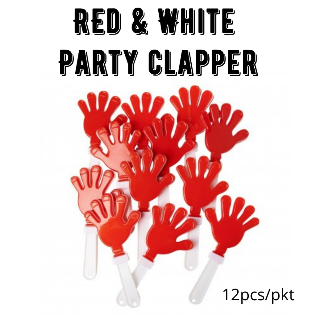 [SG Stock] 12pc Singapore Red & White Hand Clappers Noisemaker NDP ...