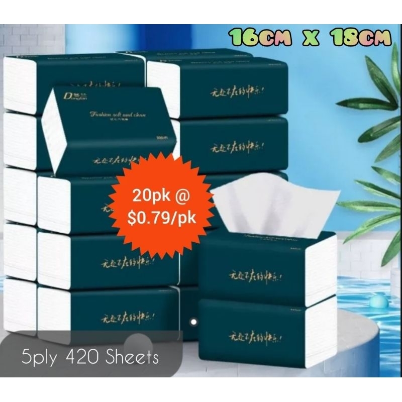 [SG Ready Stock]5ply 420 sheets Premium Tissue Paper, Facial Tissue