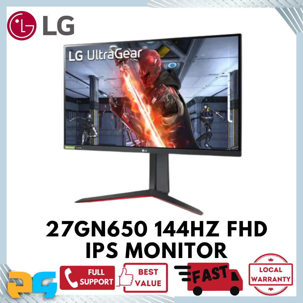 LG 27'' 27GN650 FHD DEMO UNIT Gaming Monitor 144Hz 1080p IPS 1ms G-Sync ...