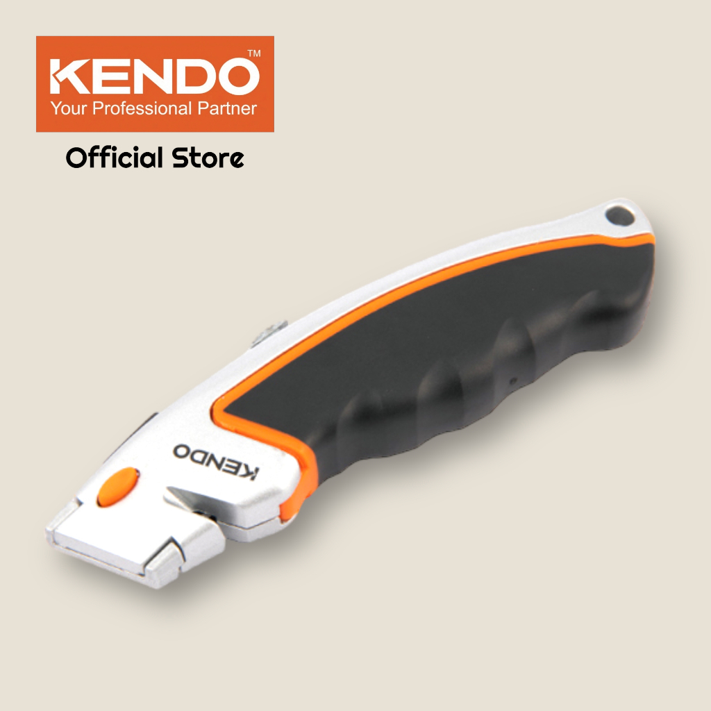 KENDO Safety Retractable Cutter Knife With Spare Blades, KD30940 ...