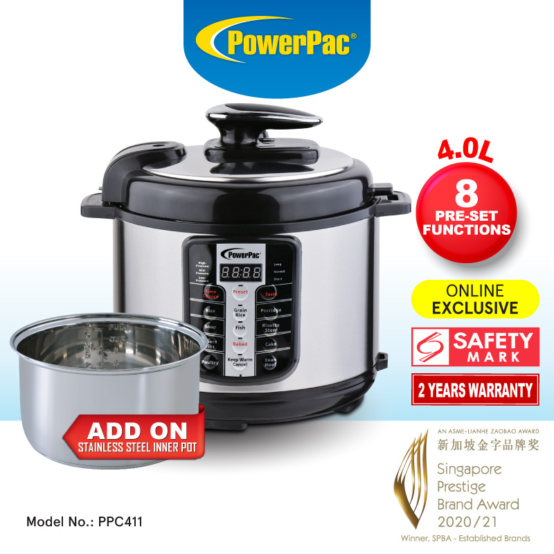 PowerPac Electric Pressure Cooker 4.0L PPC411 Shopee Singapore