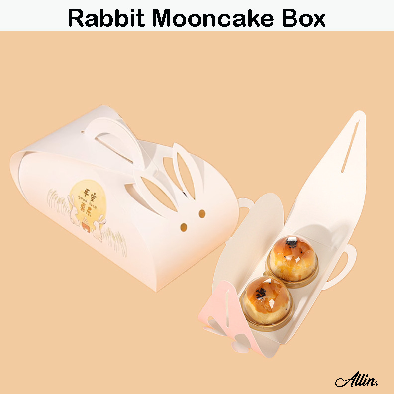 SG Mooncake Box 2024 With Tray Rabbit Mooncake Packaging Box 4 Cavity 6