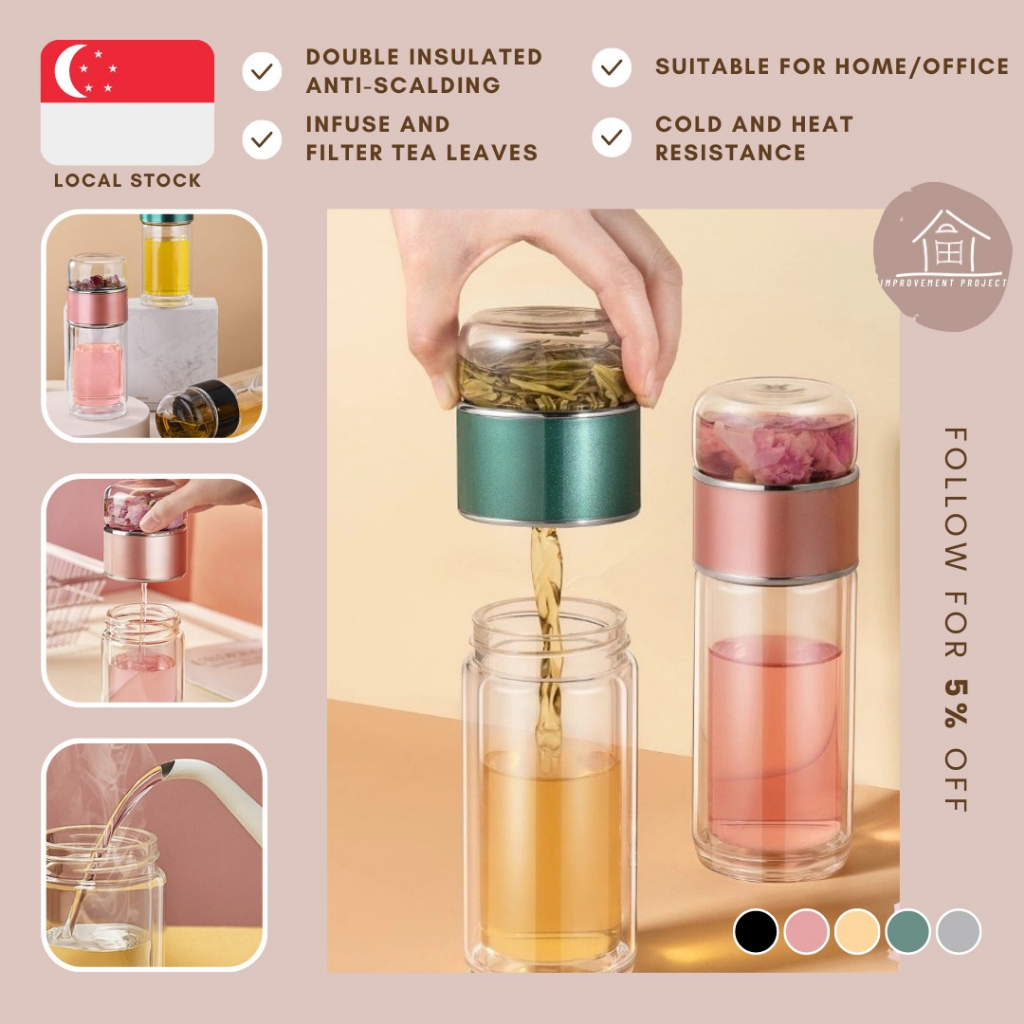 [SG STOCKS] Tea Infuser Filter Thermal Vacuum Flask/ Double Thickened ...