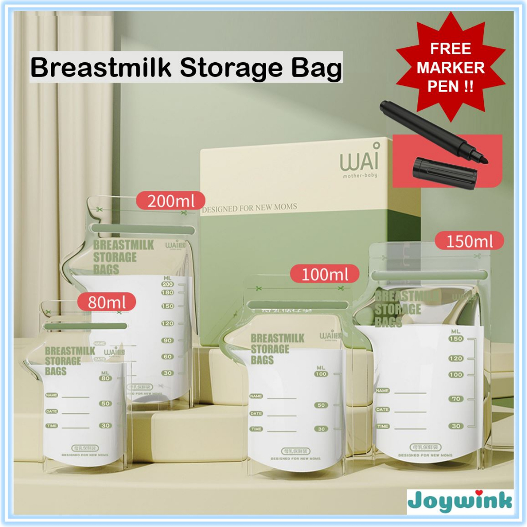 [FREE Marker] Breastmilk Storage Bag Double Ziplock Presterilized