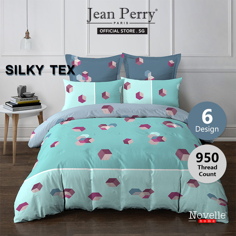 Novelle Silky Tex Printed 950TC Bedsheet Set I Fitted Sheet I Bedsheet